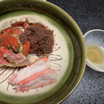 鮨よし - 香箱カニ  内子が最高じゃないの‼️これで今年の香箱カニは食べ納めかなー？？たまごプリプリ