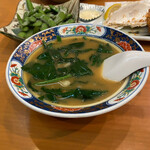 ラーメン縁屋 - 青菜炒めスープ