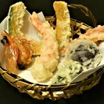 蕎麦 やまもと - 天ざるの天ぷら