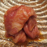 鳥茂 - 牛ノド刺身1