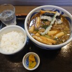 うどん工房　天空 - トッポギカレーうどん＋白ご飯（小）