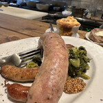 OSOUZAI MITSUAMI - 自家製ソーセージのグリル と ゆきな・なばなの煮たの 1,600円。