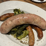 OSOUZAI MITSUAMI - 自家製ソーセージのグリル と ゆきな・なばなの煮たの 1,600円。