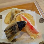 Sobane - 野菜天せいろ￥1,300税込みの野菜の天ぷら５種(R4.6.29撮影)