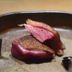 日本料理 幸庵 - 鴨肉の藁焼き