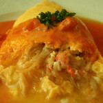 イチロウ - かにオムレツ断面アップ