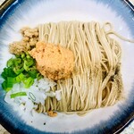 中華蕎麦 鳴神食堂 - あん肝と煮干しあえ玉