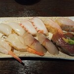寿司居酒屋 まるがまる - 真いか　たこ　甘海老　赤エビ　サゴシ　カツオ
