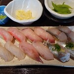 寿司居酒屋 まるがまる - 金目鯛　カンパチ　サゴシ　ヒラメ　メダイ　アジ　