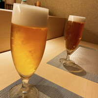 寿司と日本料理 銀座 一 - まずは生ビール