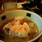 アサガオ - モツ煮こみ。さっぱりしていて美味しいです。