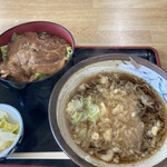 鈴木屋料理店 - 料理写真:たぬきそば、焼肉丼