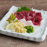 Assorted horse meat and mane sashimi