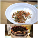 天ぷらと肴うみの - ◆卓上にふりかけが置かれていましたので、ご飯と共に頂きましたけれどいいお味。