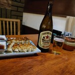 192253343 - 【飲物】
                                  ❀『瓶ビール』(サッポロ)(550えん)
                                  ✿【アサヒ・キリン・サッポロ】～
                                  
                                  
                                  【サイドメニュー】
                                  ❀『餃子』(380えん)
                                  