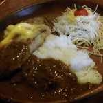 びっくりドンキー - びっくりドンキー 河原町店のチーズカリーバーグディッシュ（12.01） 