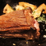 レストラン バカール - ビュルゴー家のシャラン鴨の胸肉のロースト、フレッシュ・ポルチーニと
      （1日1組限定8800円のおまかせコース・2012/6）