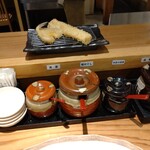 天ぷら ご天 - イカとキスと調味料とご飯のお供たち