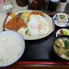 キッチン　とん忠 - 料理写真:アジフライ＋目玉焼き定食