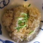 黒豆スイーツ&カフェ ささらい - フキの土鍋ごはん