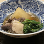 道人 - ⑪月の輪熊(新潟県産)、金沢菊菜(石川県産)、淀大根(京都府産)の熊鍋