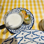タイ料理 サイアムオーキッド - セットの生春巻き＆デザート