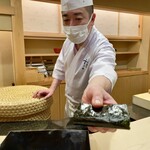 日本橋蛎殻町 すぎた - 帆立の磯辺焼き