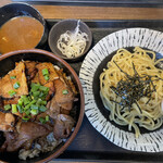 Emon - Ｂセット1460円　豚丼並＋つけ麺ハーフ