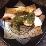 お席 みきち - 鱈の焼き物 葱と生姜と油のソース