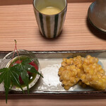 あさば - アメーラトマト　含ませ
                                もろこし　かきあげ　すり流し