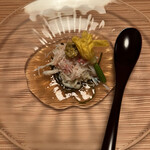 あさば - 毛蟹　新もずく　生姜酢