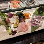 Sushi Kusabiya - お造り（釣り鯵、メイチ鯛、真鯛、寒メジナ、地蛸、赤貝）