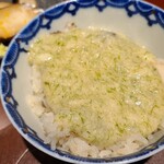 馳走 啐啄一十  - ⑰蝦夷鮑(北海道産)ご飯、とろろ掛け
      蝦夷鮑は黒鮑の亜種で磯の香りがあり、弾力のある食感としっかりした旨みがあります
      このご時世に鮑ご飯を出すのか？！と驚き