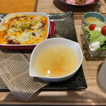 Cafe Bar maru sankaku shikaku - すべてに、スープ・サラダ・ドリンクが付きます。