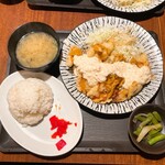 万喜鶏 - トリ天タルタル定食（並盛）