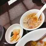 Hibiyaen - ランチセット　スープ、お新香　　デザートもつきます