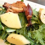 宇豆基野 - 宇豆基野ブランチ 2600円 の青リンゴ、蛍烏賊(ホタルイカ)、蛸のやわらか煮、薫製平湯葉のサラダ