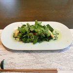 宇豆基野 - 宇豆基野ブランチ 2600円 の青リンゴ、蛍烏賊(ホタルイカ)、蛸のやわらか煮、薫製平湯葉のサラダ