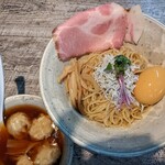 麺食堂くにを - ワンタンつけ麺  並   tp味玉       (相棒)
