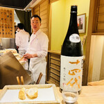 日本橋 蕎ノ字 - ◎白子の天ぷらを十四代と合わせる❗️