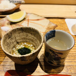 日本橋 蕎ノ字 - ☆蕎麦の実と浜名湖産の舞阪生海苔。☆蜆と鰹出汁