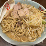 自家製麺 毘舎利 - 写真撮る前に混ぜてしまいました⤵︎