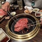 焼肉みずの - 焼風景