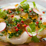 Bistro清水亭 - ウトロ産ソイのカルパッチョ柚子胡椒ジュレ添え