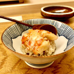 鮨おばな - 旨い海老のタレが染み込んだ車海老御飯