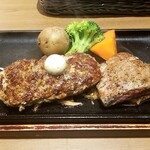 Resutoran Sengoku - ステーキハンバーグ150g＆ステーキ80g：1,800円