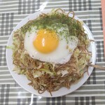 Hinokuruma - 焼きそば(ソース)特大みっくす、玉子(目玉焼き)トッピング