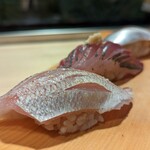 天史朗鮨 - 握り（春子鯛、アジ、コハダ）
