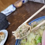 宝来軒 - 餃子の断面