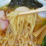 麺屋 正遊 - ワンタン麺の手打ち中太縮れ麺(R4.12.22撮影)